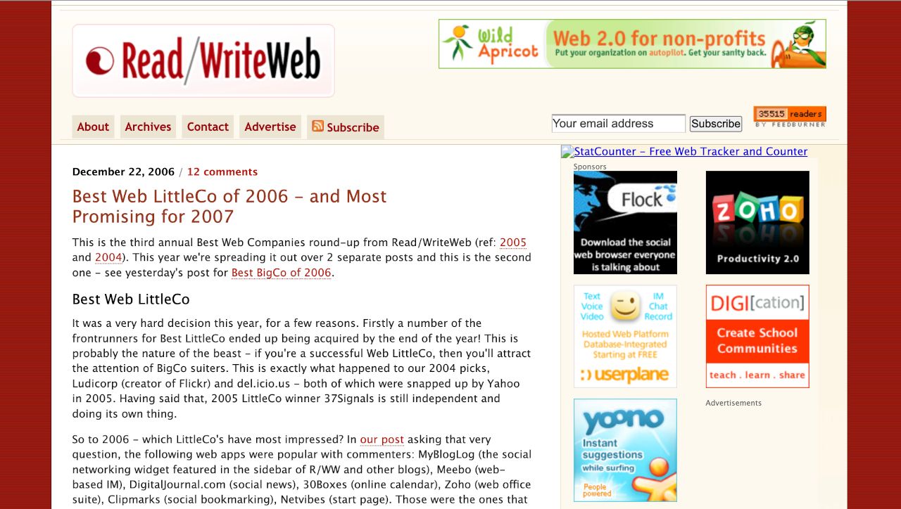 Read/WriteWeb, Dec 2006