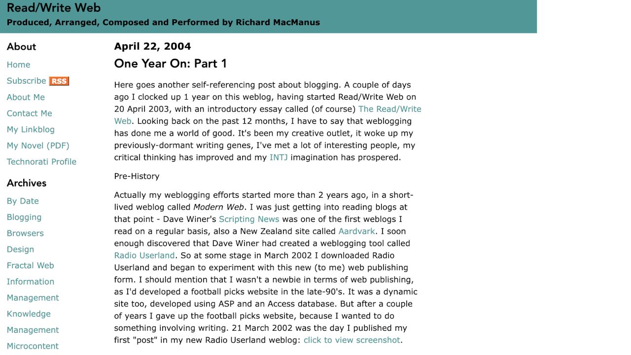 One Year On: 1-Year Anniversary of ReadWriteWeb
