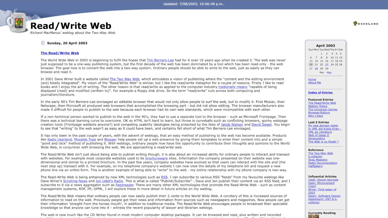 The Read/Write Web