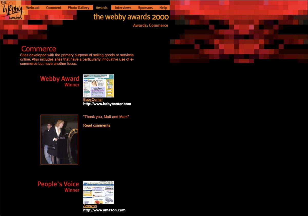 Amazon Webby Award, 2000