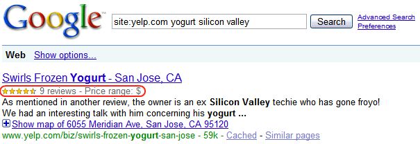 *Google rich snippets example