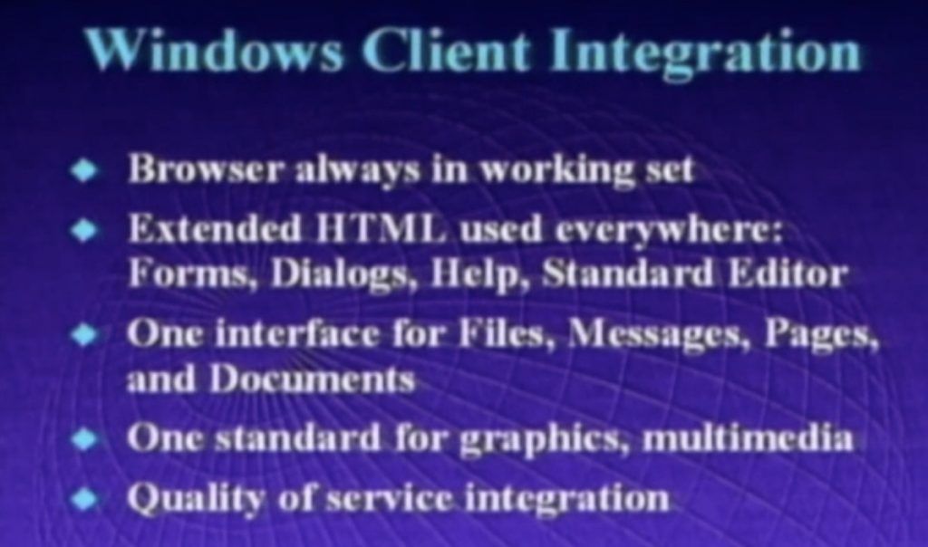 Slide from Bill Gates’ 1996 PDC keynote.