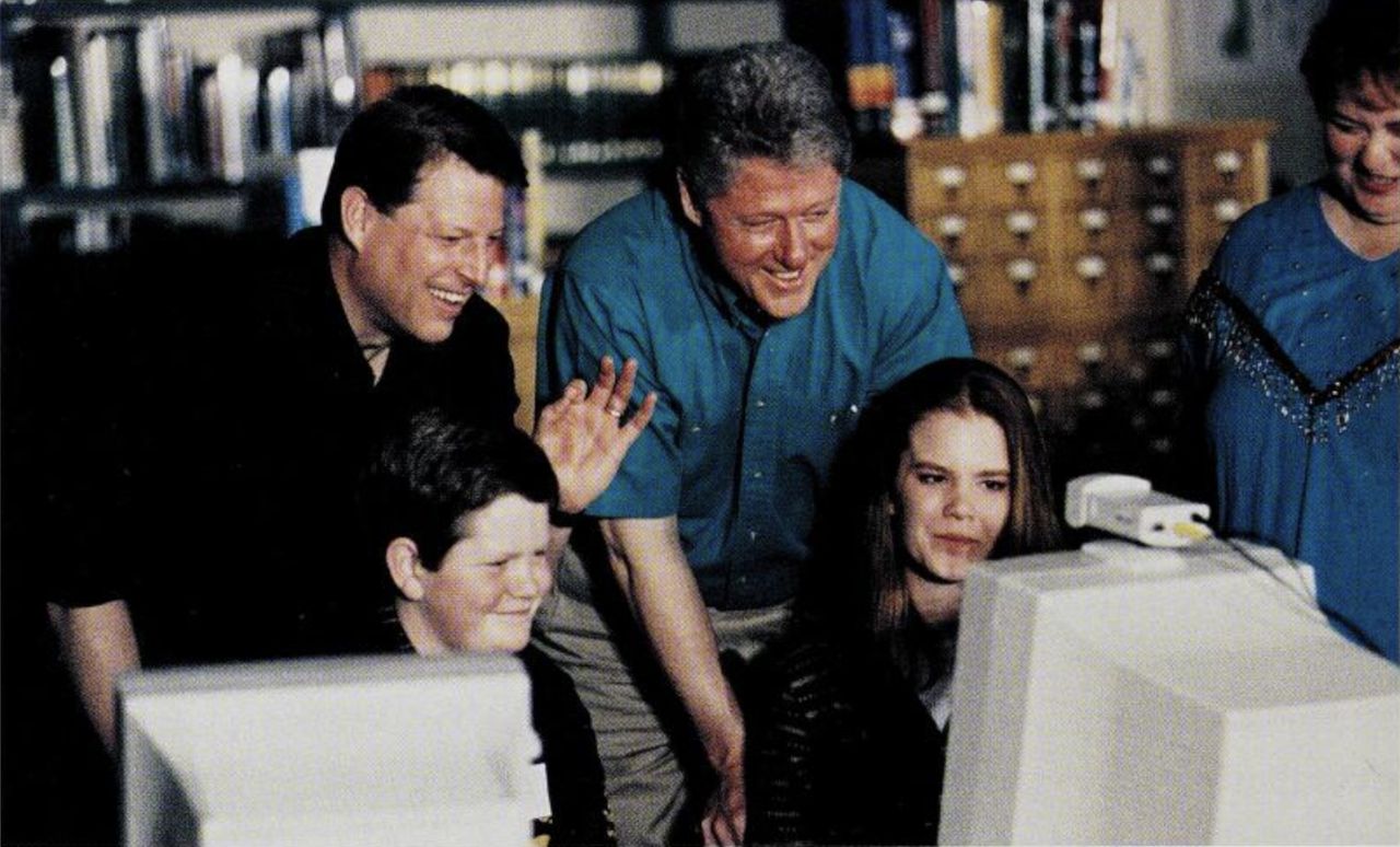 Clinton and Gore at NetDay96