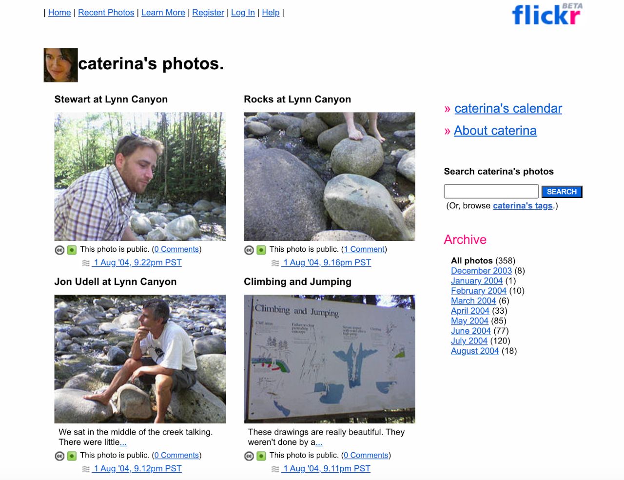 Flickr, August 2004