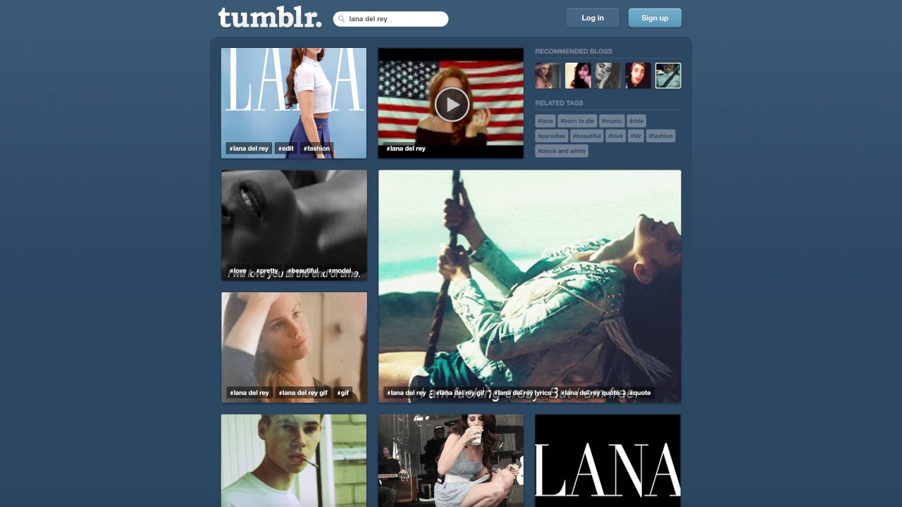 Tagged "Lana Del Rey" in Tumblr, November 2012