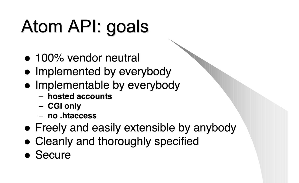 Atom presentation, November 2003