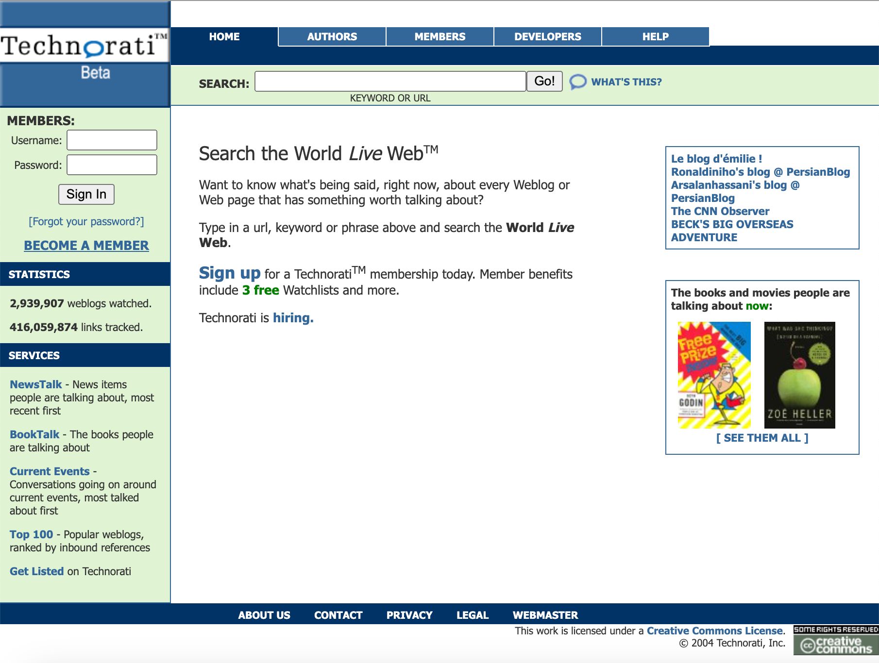 Technorati, July 2004