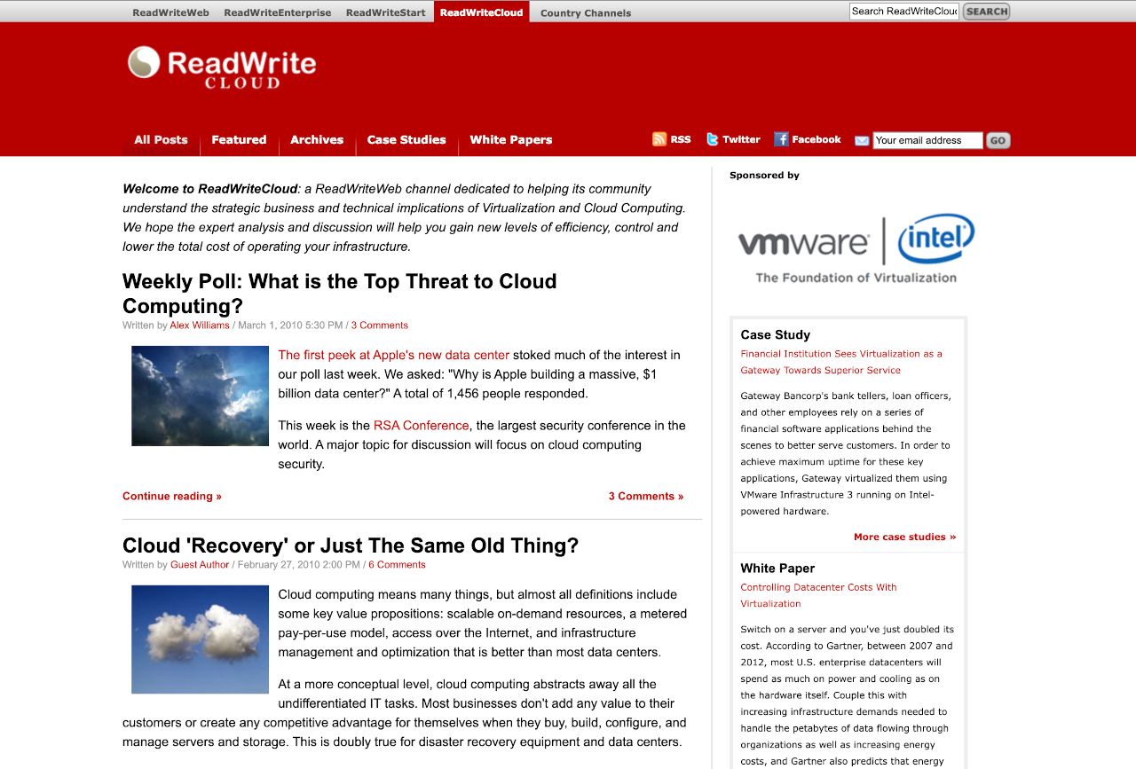 ReadWriteCloud, March 2010