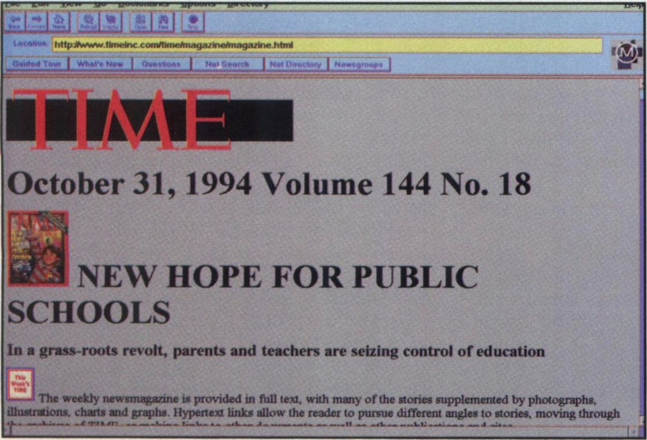 TIME magazine website, October 1994