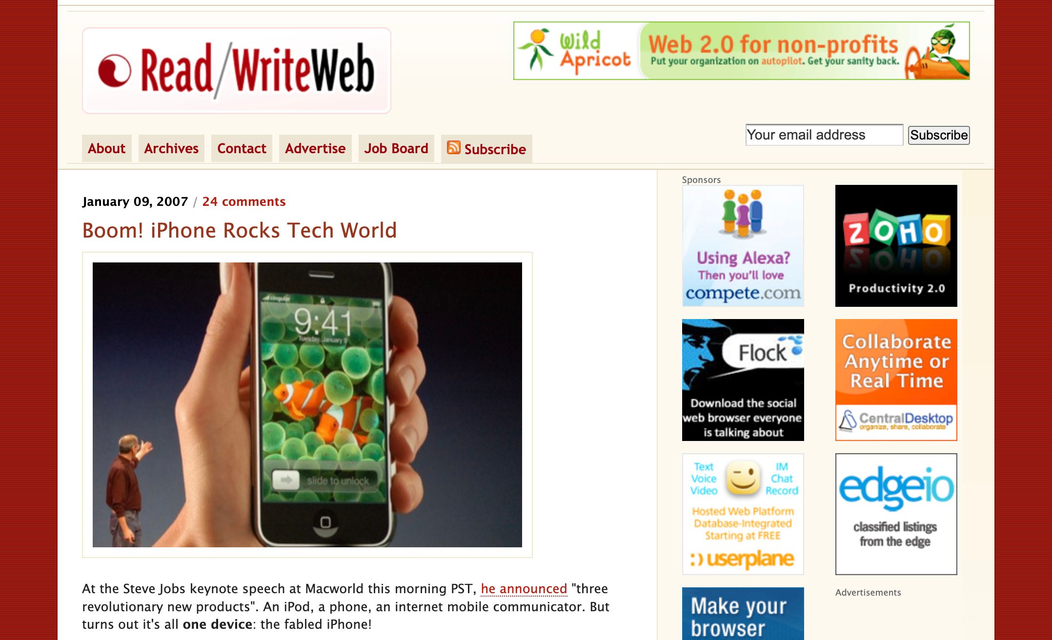 Read/WriteWeb Network Launches Amid iPhone Debut