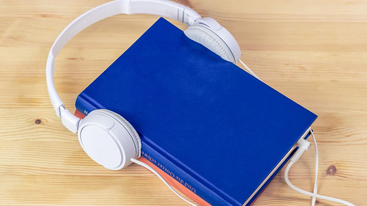 book with headphones